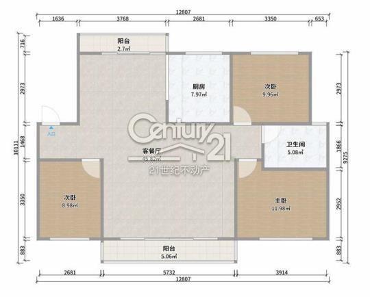 潤恒第一城精裝修3室2廳1衛(wèi)110m2104萬元